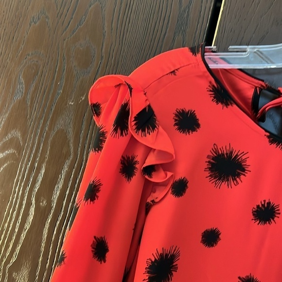 Who What Wear red with black design 3/4 sleeved dress. Size Small. NWT - Picture 4 of 11